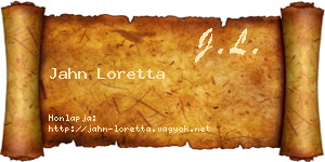 Jahn Loretta névjegykártya